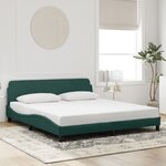 vidaXL Cadre de lit Dover vert foncé 180x200 cm velours