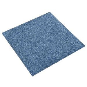 vidaXL Tapis 20 Pièces Bleu 50 x 50 cm 100 Polypropylène