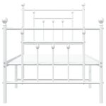 vidaXL Cadre de lit métal sans matelas avec pied de lit blanc 75x190cm