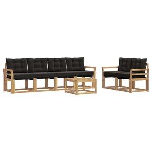 vidaXL Ensemble de canapés d'extérieur 7 Pièces Blanc et noir