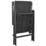 vidaXL Ensemble à manger de jardin 9 Pièces noir et marron