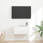 vidaXL Meuble TV mural Montage mural Blanc Brillant 60 x 31 x 29.5 cm