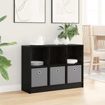 vidaXL Buffet avec tiroir Chêne noir 88 5 x 27 5 x 63 5 cm