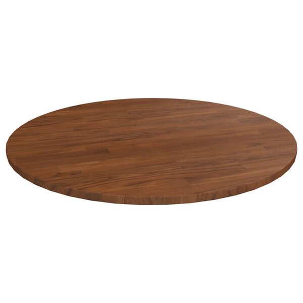 vidaXL Dessus de table rond Marron foncé Ø70x1 5cm Chêne massif traité
