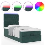 vidaXL Cadre de lit ottoman avec matelas vert foncé 100x200 cm velours