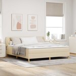 vidaXL Lit à Ressorts avec Matelas Crème 90x200 cm Tissu Crème