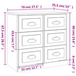vidaXL Buffets 2 Pièces chêne marron bois d'ingénierie