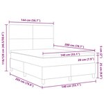 vidaXL Lit à Sommier avec Matelas & Lumière LED Vert Gris 140x200 cm Tissu en Corde