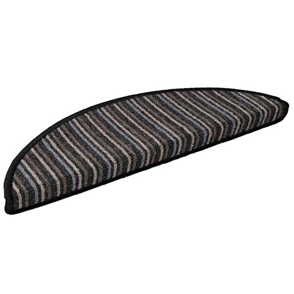 vidaXL Tapis d'escalier auto-adhésifs 15 Pièces Anthracite 56 x 17 x 3 cm