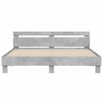 vidaXL Cadre de lit avec LED sans matelas gris béton 160x200 cm