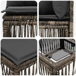 vidaXL Ensemble de canapé de jardin 11 Pièces Gris polyrotin