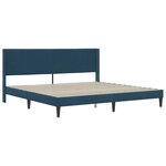 vidaXL Cadre de lit avec matelas Bleu 200 x 200 cm Velours