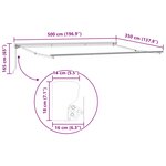 vidaXL Cadre de auvent manuel Réglable Blanc 5 × 3 5 m Acier