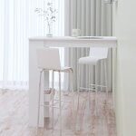 vidaXL Table bar mural Blanc Brillant 102x45x103 5cm Bois d'ingénierie