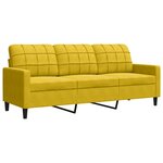 vidaXL Ensemble de canapés 3 Pièces avec coussins Jaune Velours