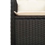vidaXL Ensemble de bistro de jardin 9 Pièces coussins noir poly rotin