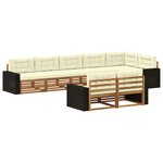 vidaXL Ensemble de canapés d'extérieur 8 Pièces Naturel et Crème