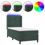 vidaXL Sommier à lattes de lit matelas LED Vert foncé 90x200cm Velours
