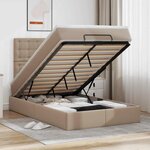 VidaXL Cadre de lit ottoman et matelas cappuccino 120x190cm similicuir