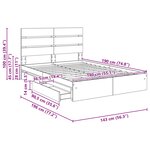 vidaXL Lit de Rangement Chêne Sonoma 140 x 190 cm Bois d'ingénierie