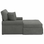 vidaXL Chaise lounge avec jupe Gris foncé 91 x 157 x 91 cm