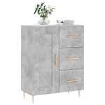 vidaXL Buffet gris béton 69 5x34x90 cm bois d'ingénierie