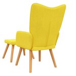 vidaXL Chaise de relaxation avec tabouret Jaune moutarde Tissu