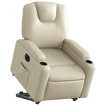 vidaXL Fauteuil inclinable électrique crème similicuir