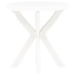 vidaXL Table de bistro Blanc Ø70 cm Plastique