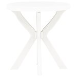 vidaXL Table de bistro Blanc Ø70 cm Plastique