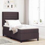 vidaXL Lit à ressort LED avec matelas Marron foncé 100 x 200 cm tissu
