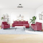 vidaXL Ensemble de canapés 4 Pièces avec coussins Rouge bordeaux Velours