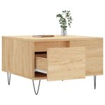 vidaXL Table basse chêne sonoma 55x55x36 5 cm bois d'ingénierie