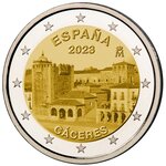 Pièce de monnaie 2 euro commémorative Espagne 2023 BE – Vieille ville de Cáceres