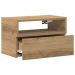 vidaXL Table de chevet murale chêne artisanal 45x26x28 5 cm