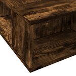vidaXL Cadre de lit chêne fumé 135x190 cm bois d'ingénierie