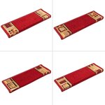 vidaXL Tapis d'escalier autocollants 15 Pièces 65x21x4 cm Rouge
