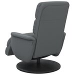 vidaXL Fauteuil inclinable avec repose-pieds gris similicuir