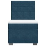 vidaXL Sommier à lattes de lit avec matelas bleu 90x190 cm velours