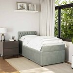vidaXL Sommier à lattes de lit et matelas Gris clair 80x200 cm Velours