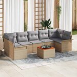 vidaXL Ensemble de canapé de jardin Manuel 8 Pièces Beige  Gris clair