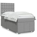 vidaXL Sommier à lattes de lit avec matelas gris clair 80x200 cm tissu