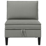vidaXL Canapé central avec rangement Gris foncé Velours