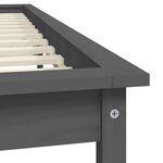 vidaXL Cadre de lit Gris 180x200 cm Bois de pin massif Super King