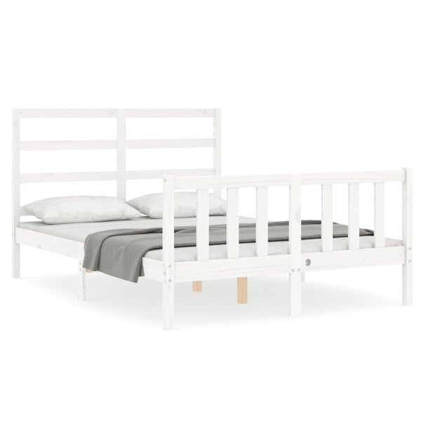 vidaXL Cadre de lit sans matelas blanc 120x200 cm bois de pin massif