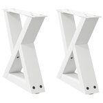 vidaXL Pieds de table basse 2 pièces Blanc 30 x (30-31 3) cm Acier