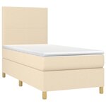 vidaXL Sommier à lattes de lit avec matelas Crème 100x200 cm Tissu