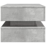 vidaXL Table basse avec lumières LED gris béton 90x50x40 cm