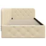 vidaXL Cadre de lit d'angle avec tête de lit Crème 90 x 200 cm tissu