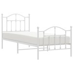 vidaXL Cadre de lit métal sans matelas avec pied de lit blanc 80x200cm